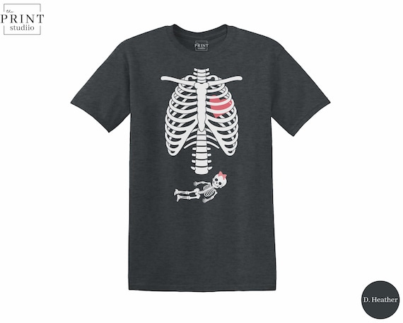 Pregnant X-Ray Skeleton Shirt, Funny Halloween T-Shirt, Spooky Mom-to-Be Tee, Cute Skeleton Pregnancy Graphic Top, October Fall Gift
