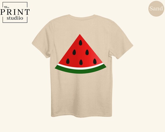 Watermelon Back Print Shirt, Symbol of Palestinian Solidarity, 100% Charity Donation, Free Palestine Tee, Protest Streetwear Shirt