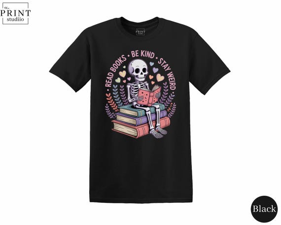 Read Books Skeleton T-Shirt, Funny Book Lover Halloween Tee