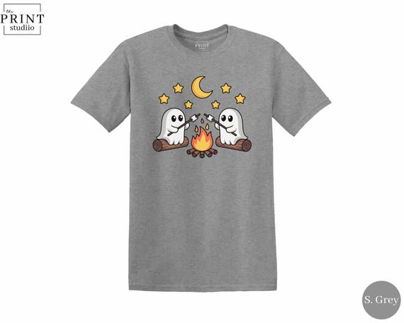 Camp Spooky Shirt, Cute Ghosts Grilling S’mores Tee, Halloween Camping Graphic, Spooky Campfire T-Shirt, Fall Outdoors Ghost Gift