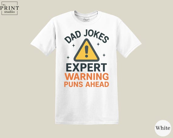 Dad Jokes Expert T-Shirt, Funny Warning Sign Pun Graphic Tee