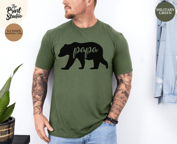Papa Bear Shirt Cute Father’s Day Gift Tee with Bear Graphic, New Dad T-Shirt, Dad Life Animal Design, Gift for Husband or Grandpa