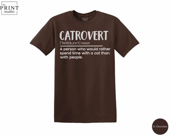 Catrovert T-Shirt | Funny Cat Definition Tee | Boxy Fit 100% Cotton