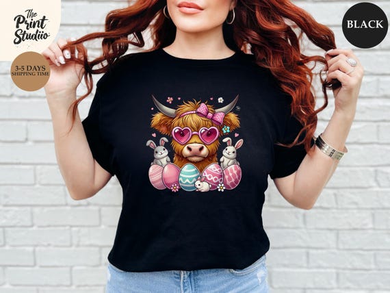 Highland Cow T-Shirt, Retro Eastern Theme Graphic, Vintage Boho Cow Design, Aesthetic Western Ranch Tee, Trendy Farmcore Apparel