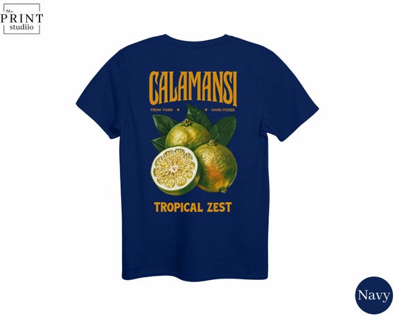 Calamansi Back Print T-Shirt, Trendy Citrus Fruit Summer Tee, Cool Tropical Y2K Graphic Shirt, Aesthetic Festival Beach Party Outfit