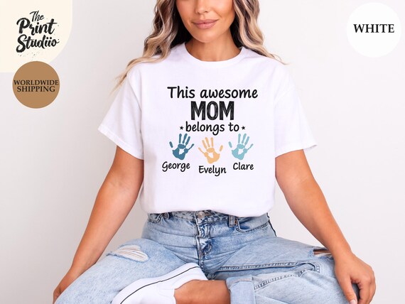 This Awesome Mom, Custom Mama Shirt With Children Names, Mothers Day Shirt, Mom Shirt With Names, Custom Mom Shirt, Custom Mama Shirt