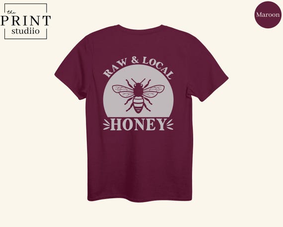 Raw and Local Honey Shirt, Cute Bee T-Shirt, Honey Farmcore Aesthetic Tee, Raw Honey Lover Shirt, Nature Gift, Sweet Beekeeper Shirt