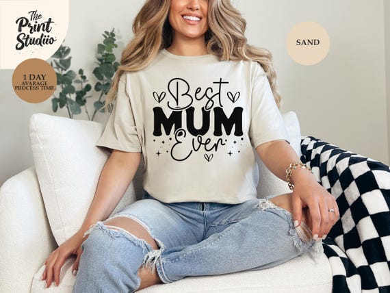 Best Mum Ever T-Shirt, Cute Motherhood Graphic Tee, Loving Mom Life Shirt, Thoughtful Gift for Mum, Floral Family Apparel, Mothers Day Gift