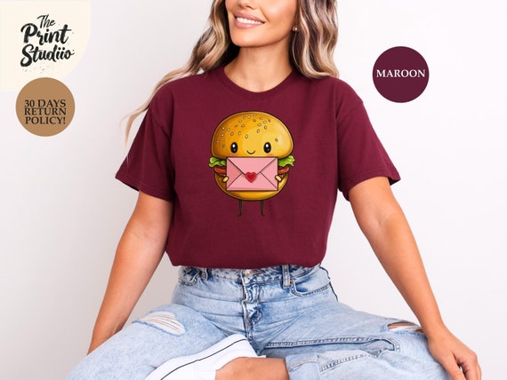 Love Letter Hamburger T-Shirt - Valentine's Day Foodie Tee