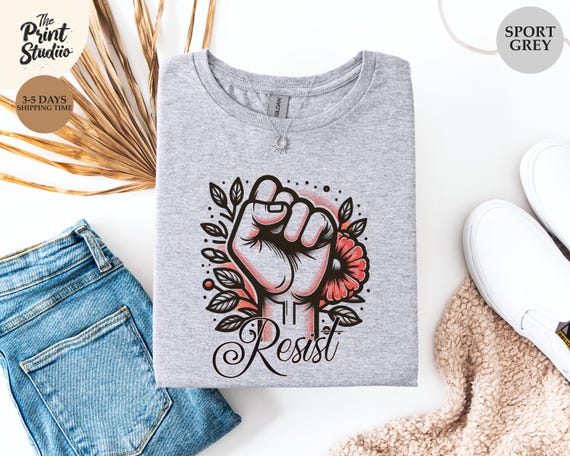 Resist Graphic Design Shirt, Protest Graphic Tee, Political Activism Shirt, Social Justice Apparel, Power to the People Shirt