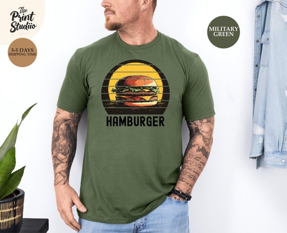 Animated Hamburger T-Shirt: Edgy Foodie Graphic Tee