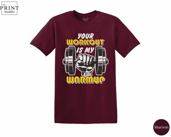 Your Workout Is My Warmup Shirt, Savage Gym Tee, Funny Fitness T-Shirt, Lifting Motivation Gift, Bodybuilding Gym Rat Top for Lifters