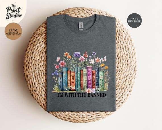 I'm with the Banned T-shirt, Funny Book Lover Shirt, Banned Books Graphic Tee, Literary Humor Shirt, Reading Activist, Bookworm Gift Idea