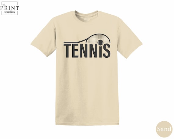 Tennis Shirt with Racket and Ball, Minimalist Tennis Tee, Elegant Match Day Outfit, Tennis Player Gift, Court Style T-Shirt, Sporty Apparel