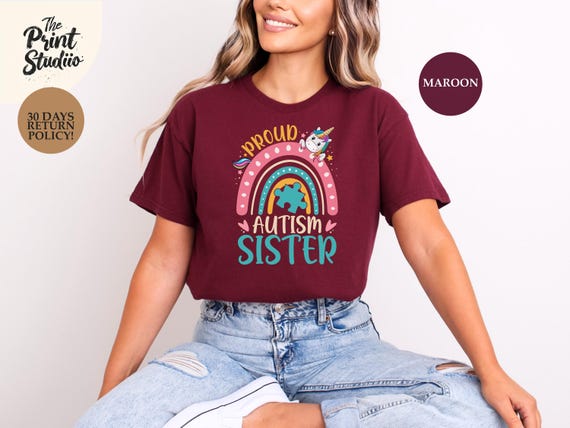 Proud Autism Sister T-shirt, Autism Awareness, Sibling Support Tee, Neurodiversity Shirt, Proud Sister, Autism Support, Family Awareness