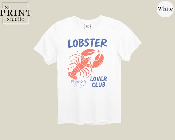 Lobster Lover Club Shirt Elegant Foodie T-Shirt, Stylish Seafood Graphic Tee, Coastal Summer Shirt, Cute Lobster Design Gift for Food Lovers