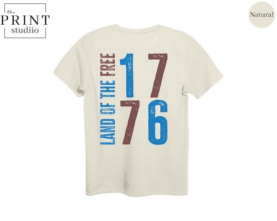 Land of the Free 1776 Back Print Shirt, USA Patriotic Tee, American Flag T-Shirt, 4th of July Outfit, Freedom Shirt, Independence Day