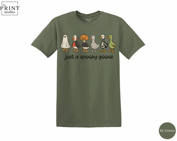 Spooky Goose on the Loose T-Shirt, Cute Goose Halloween Costume Tee