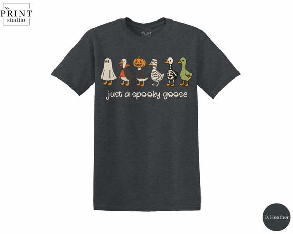 Spooky Goose on the Loose T-Shirt, Cute Goose Halloween Costume Tee