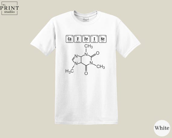 Coffee Molecule Shirt, Caffeine Chemical Structure Tee, Science Coffee Lover Gift, Minimal Nerdy T-Shirt, Barista Graphic Tee, STEM Humor