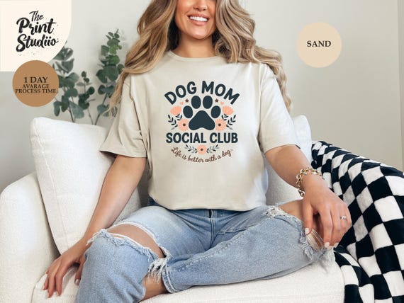 Dog Mom Social Club Shirt, Cute Pet Lover Graphic Tee, Fun Dog Mama T-Shirt, Trendy Pup Mom Style, Cozy Dog Mom Aesthetic Top