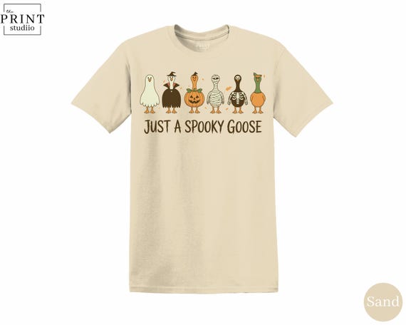 Just a Spooky Goose Shirt, Funny Halloween Animal T-Shirt, Cute Goose Costume Graphic Tee, Spooky Fall Top, October Halloween Gift