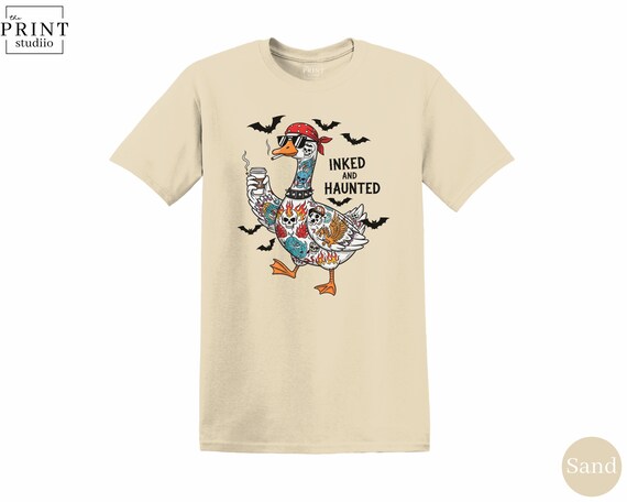 Tattooed Goose T-Shirt: Funny Inked Animal Graphic Tee