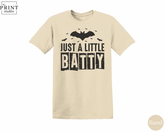 Just a Little Batty Shirt, Cute Bat Halloween T-Shirt, Funny Spooky Fall Graphic Tee, Cozy October Bat Lover Top, Halloween Gift