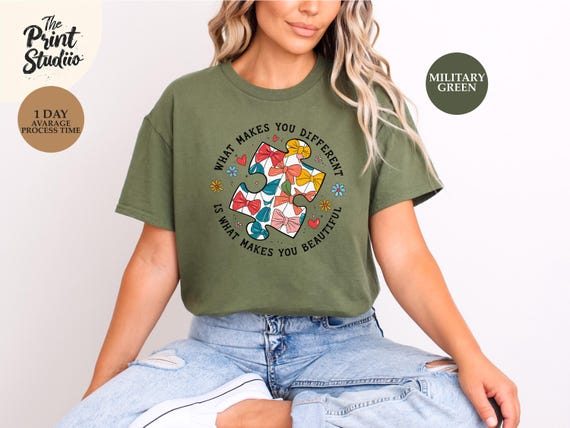 Retro Autism Awareness Shirt, Coquette Style Puzzle Piece Tee, Vintage Pastel Autism Support T-Shirt, Cute Neurodivergent Pride Top