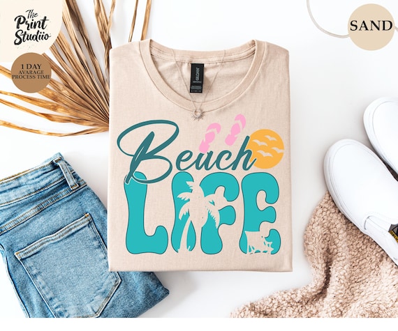 Vintage Beach Life T-Shirt, Retro Summer Tee, Coastal Vacation Shirt, Beach Vibes Graphic, Ocean Life Shirt, Sunny Days Tee