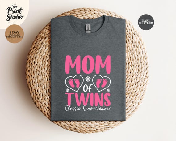Mom of Twins T-Shirt: Funny Double Trouble Tee