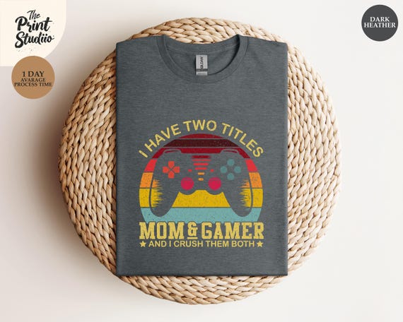 Mom and Gamer Shirt, Colorful Stylish Graphic Tee, Gamer Mom Gift, Mother’s Day Shirt for Gamers, Fun Geeky Mama Design