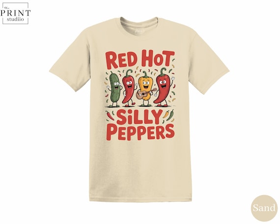 Red Hot Silly Peppers T-Shirt, Funny Graphic Parody Tee