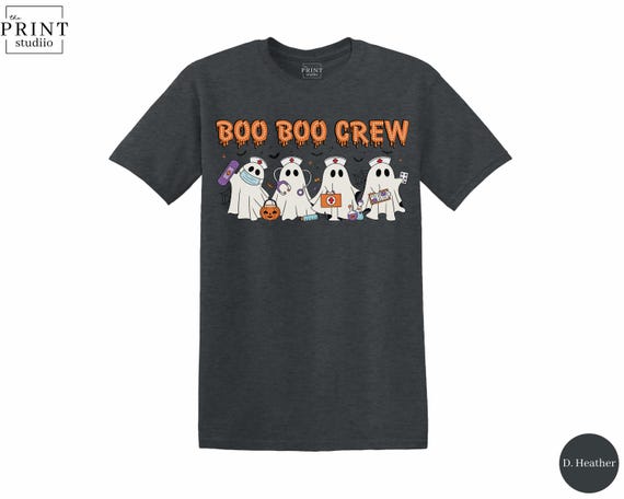 Funny Nurse Ghost Halloween Shirt: Spooky Boo Crew Medical Tee