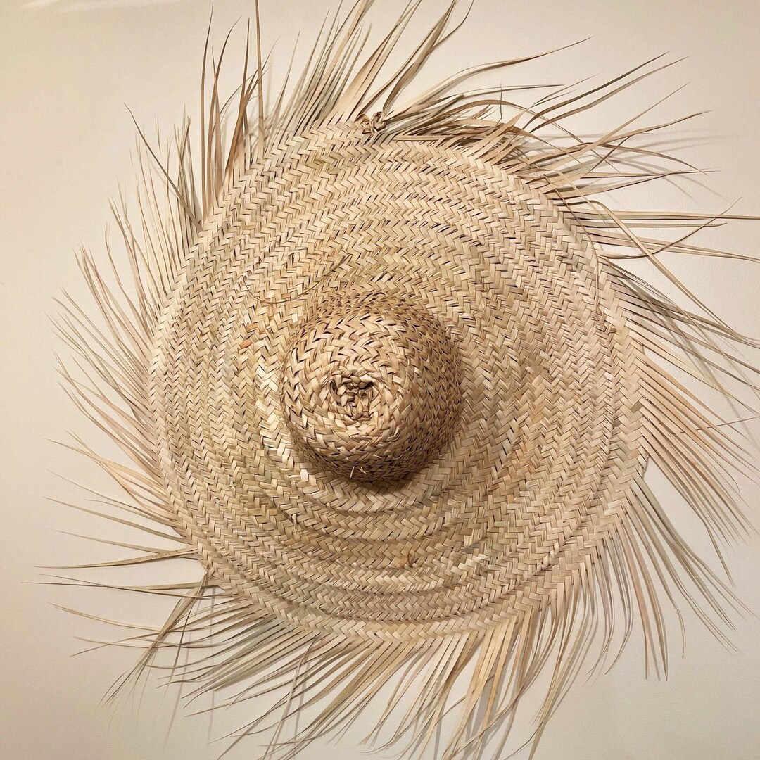 Super Large Brime Palm Leaf Hat Palm Leaf Hat Beach Hat Etsy