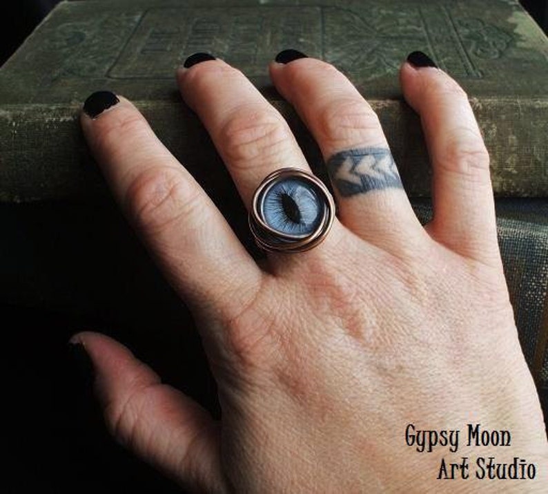 Eye Ring Tutorial. How To Make An Evil Eye Ring. Steampunk Tutorial. Wire Wrap Tutorial. DIY. image 4