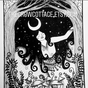 Moon Goddess Note Card Blank Inside. Toda la ocasión estacionaria.