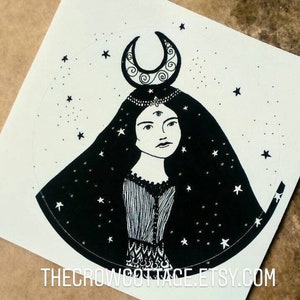 Goddess Sticker. Moon Goddess Laptop Stickers.