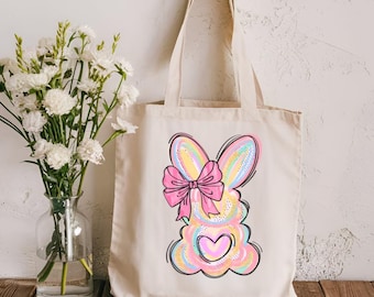 Glitter Easter Bunny Coquette PNG: Bow Brushstroke (Digital Download)