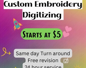 Custom Embroidery Digitizing: Image to Stitch File (Digital Product)