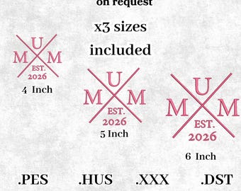 MUM Embroidery Design: Personalized Mother's Day Stitch File (Digital Download)