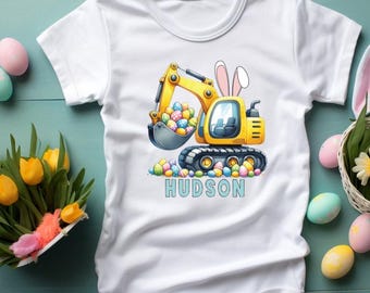 Personalized Easter Bunny PNG: Construction Egg Design (Digital Download)
