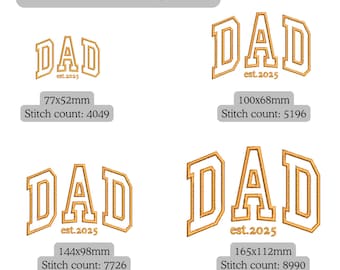 DAD Applique Embroidery Design, Collage Font (Digital Download)