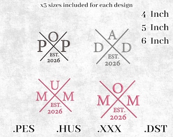 DAD Embroidery Design: Personalized Father's Day Stitch File (Digital Download)