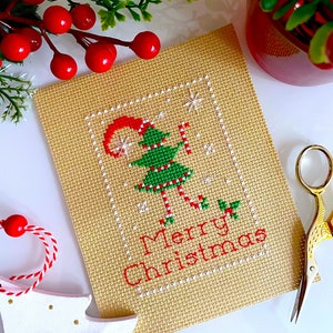 Merry CHRISTMAS CANDY TREE kruissteekpatroon pdf door SunflowerCrossStitch - CrossStitchingForFun
