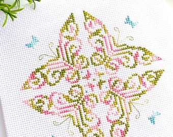 Variegated LACY BUTTERFLY MANDALA cross stitch pattern Pdf by  SunflowerCrossStitch - CrossStitchingForFun