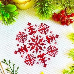 SNOWFLAKE MANDALA Cross Stitch Pattern PDF by SunflowerCrossStitch - CrossStitchingForFun