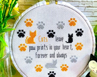 Katzen Pfoten Drucke Kreuzstichmuster Pdf by SunflowerCrossStitch