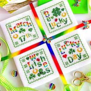 4er Set St.Patrick's Day Ornamente Kreuzstichmuster PDF von SunflowerCrossStitch - CrossStitchingForFun