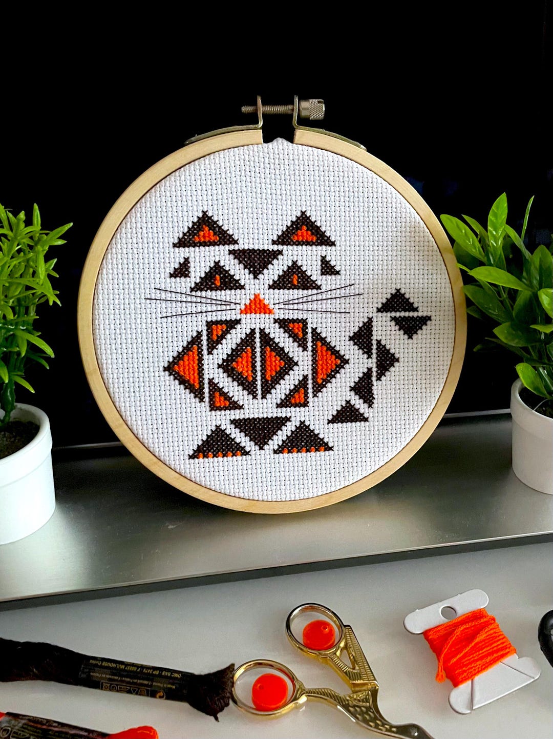 Cross Stitch Patterns Rectangular GEOMETRIC RACCOON Cross Stitch Pattern PDF by Crossstitchingforfun ...